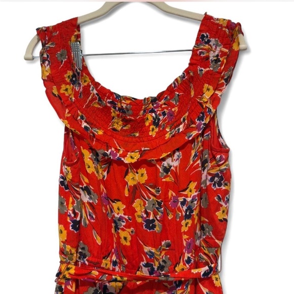 Anthropologie 52 Conversations Colloquial Off Shoulder Floral Midi Dress US 12​ - Picture 6 of 11